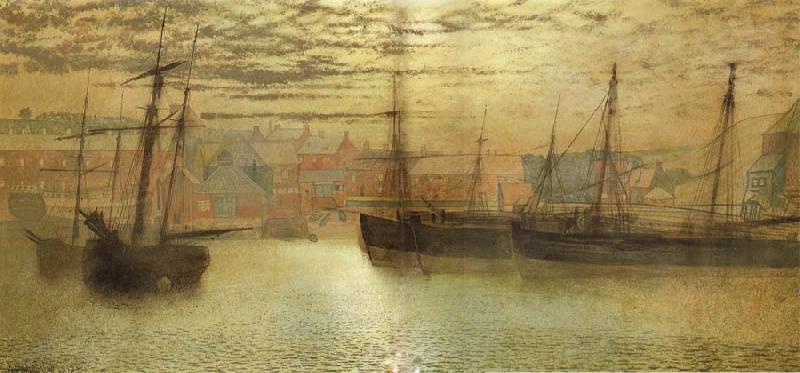 Atkinson Grimshaw Whitby Harbour oil painting image